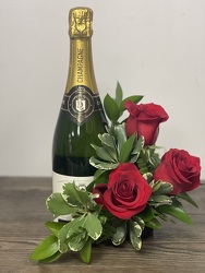 Bottle Bouquet - Champagne Davenport Florist - Same Day Flower Delivery - Flower Power 
